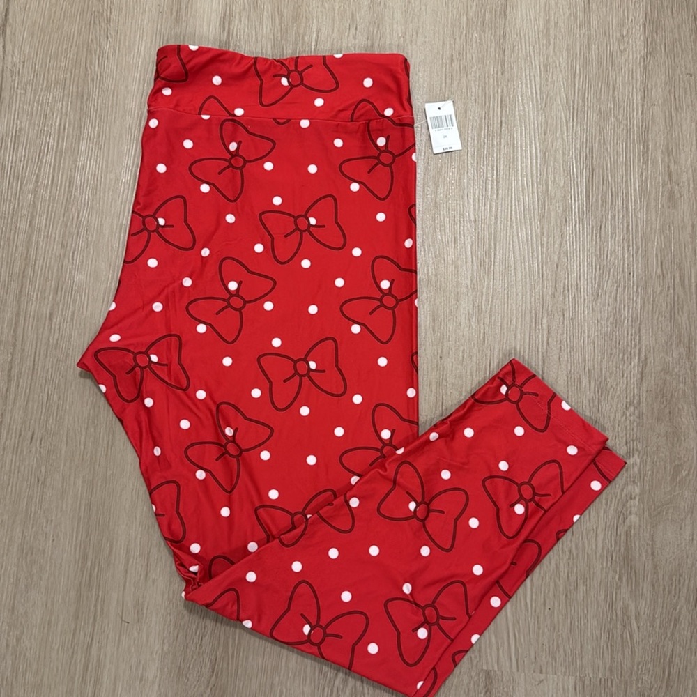 Plus Size Disney Leggings Mini Mouse Bows - Picture 2 of 8